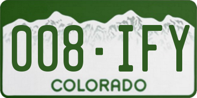 CO license plate 008IFY