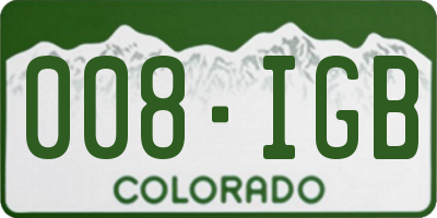 CO license plate 008IGB
