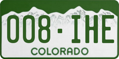 CO license plate 008IHE