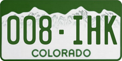 CO license plate 008IHK