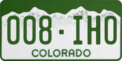 CO license plate 008IHO