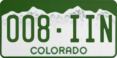 CO license plate 008IIN