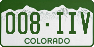 CO license plate 008IIV