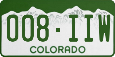 CO license plate 008IIW