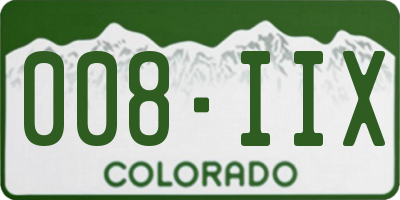 CO license plate 008IIX
