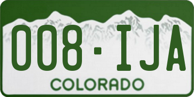 CO license plate 008IJA