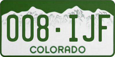 CO license plate 008IJF