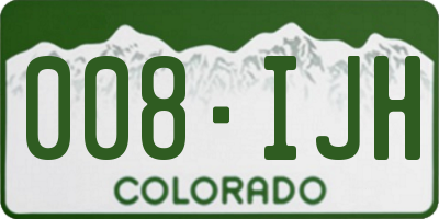 CO license plate 008IJH