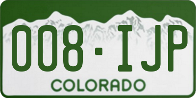 CO license plate 008IJP