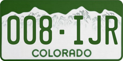 CO license plate 008IJR