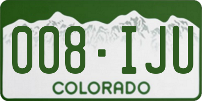 CO license plate 008IJU