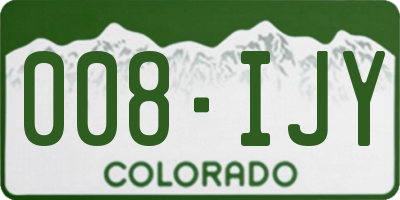 CO license plate 008IJY