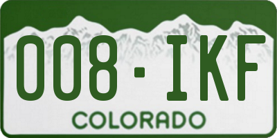 CO license plate 008IKF