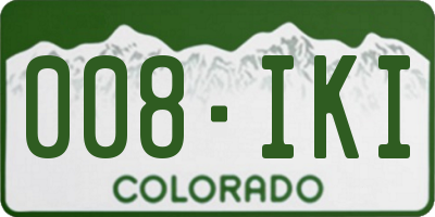 CO license plate 008IKI