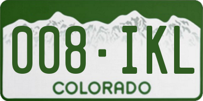 CO license plate 008IKL