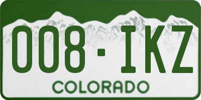 CO license plate 008IKZ
