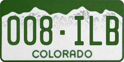 CO license plate 008ILB