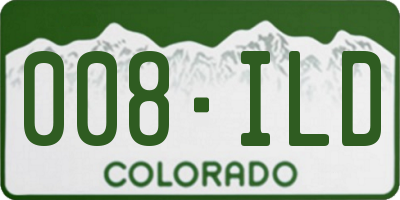 CO license plate 008ILD
