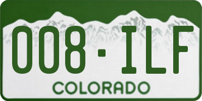 CO license plate 008ILF