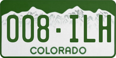 CO license plate 008ILH