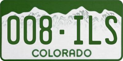 CO license plate 008ILS