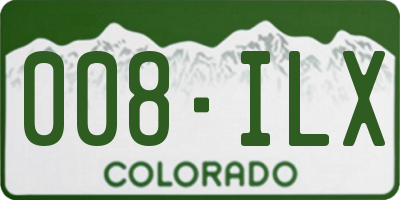 CO license plate 008ILX