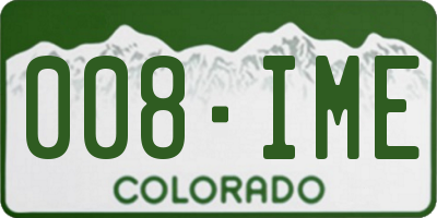 CO license plate 008IME