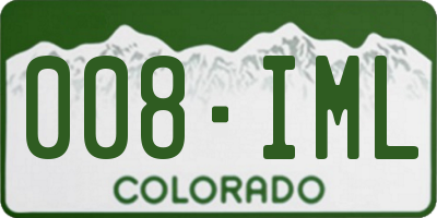 CO license plate 008IML
