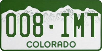 CO license plate 008IMT