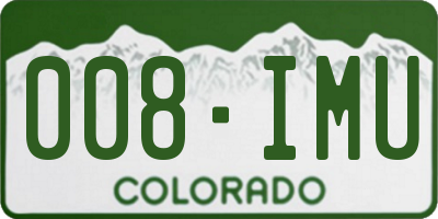 CO license plate 008IMU