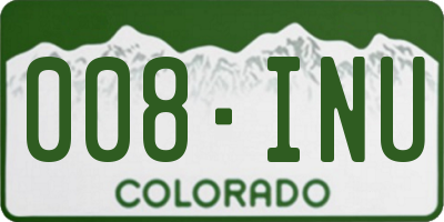 CO license plate 008INU