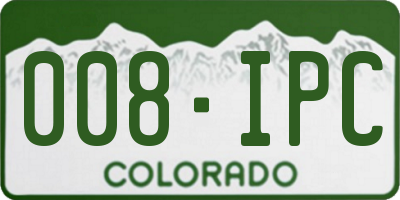 CO license plate 008IPC