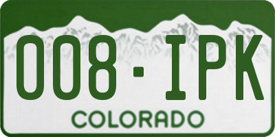 CO license plate 008IPK