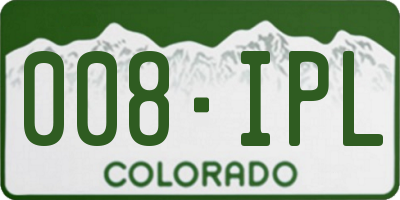 CO license plate 008IPL