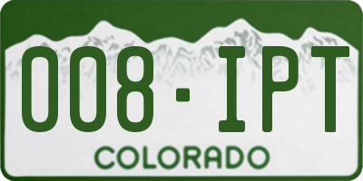 CO license plate 008IPT