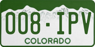 CO license plate 008IPV
