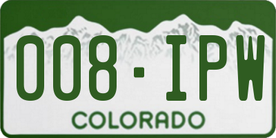 CO license plate 008IPW