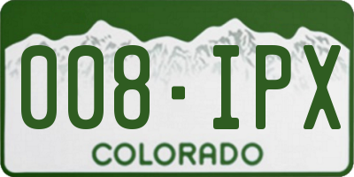 CO license plate 008IPX