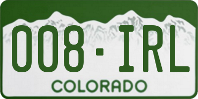 CO license plate 008IRL