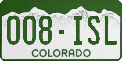 CO license plate 008ISL