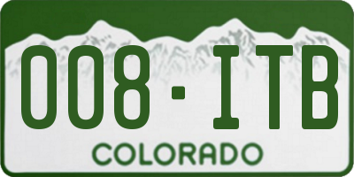 CO license plate 008ITB