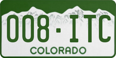 CO license plate 008ITC