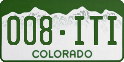CO license plate 008ITI