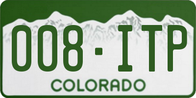 CO license plate 008ITP