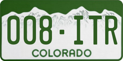 CO license plate 008ITR