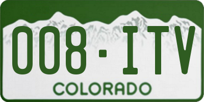 CO license plate 008ITV