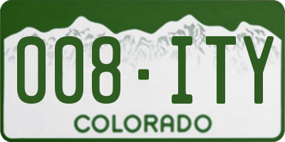 CO license plate 008ITY