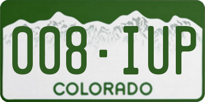 CO license plate 008IUP