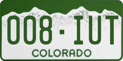 CO license plate 008IUT