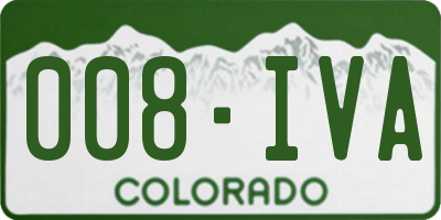 CO license plate 008IVA